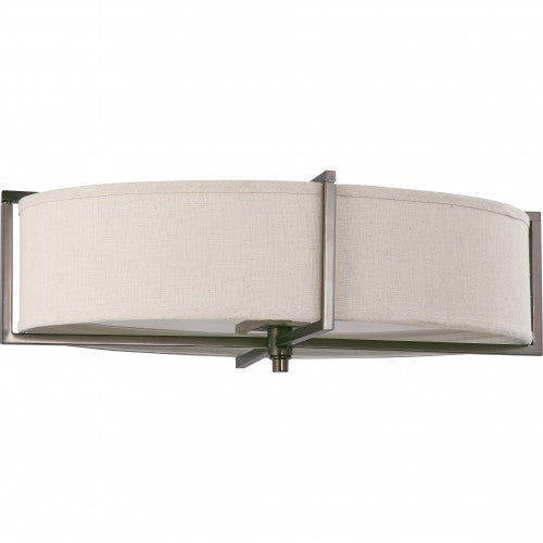 6-Light Oval Flush Mount Ceiling Light – Hazel Bronze Finish with Khaki Shade & Cream Diffuser