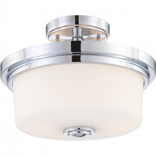 2-Light Polished Chrome Semi-Flush Ceiling Lamp – Modern Fixture