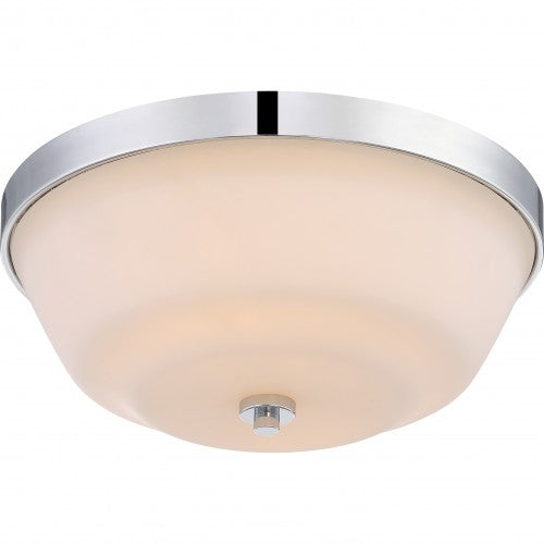 Willow 2-Light Flush Mount Ceiling Fixture with White Glass