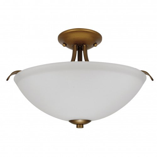 Dillard 2-Light Semi Flush Mount Ceiling Lamp – White Glass