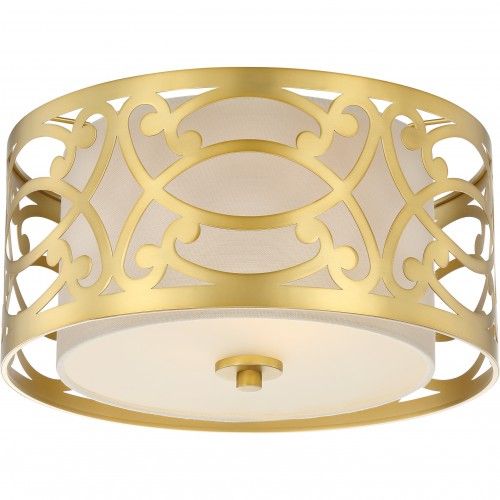 Filigree 2-Light 15" Flush Mount Ceiling Fixture – Elegant Decorative Lighting | HLCLN60089