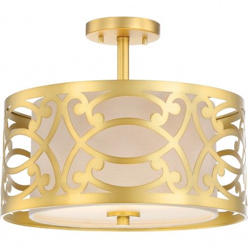 Filigree 2-Light Semi-Flush Ceiling Fixture – Decorative Design