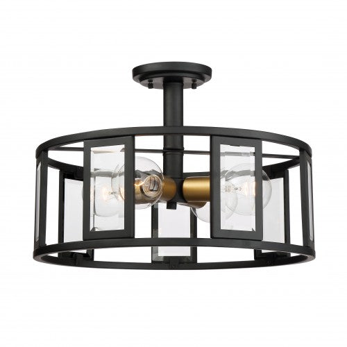 Payne 4-Light Semi Flush Mount Ceiling Light – Clear Beveled Glass