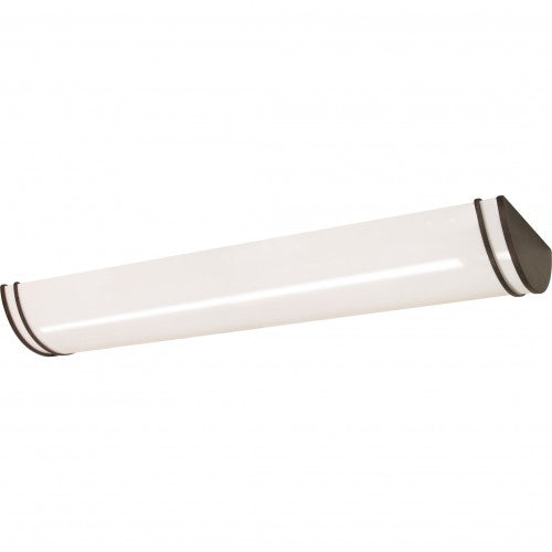 3-Light 50" Linear Flush Mount Ceiling Light – White Finish with Old Bronze Trim