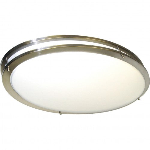 2-Light Oval Flush Mount Ceiling Lamp – Brushed Nickel | Modern Indoor Lighting