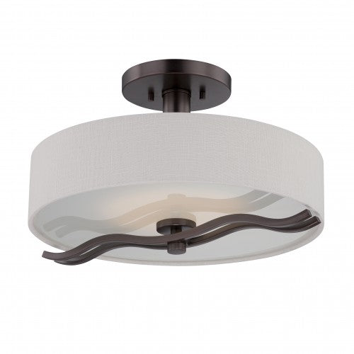 1-Light LED Flush Mount Ceiling Light in Hazel Bronze Finish – Modern Indoor Ceiling Fixture