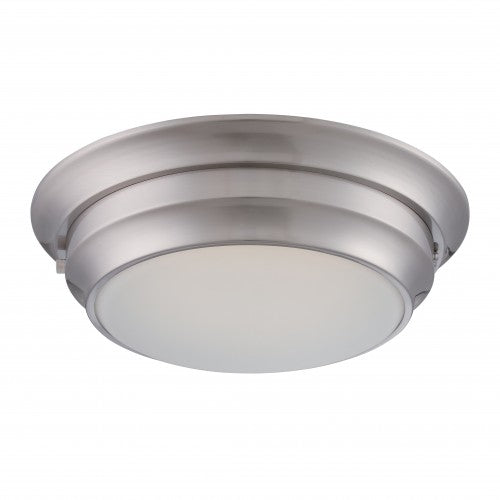1-Light LED Polished Nickel Flush Mount Ceiling Light – Modern Fixture