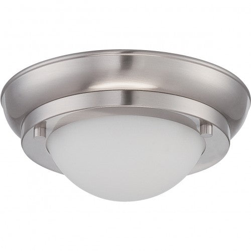 Mini LED Flush Mount Ceiling Light – Satin White Glass, White Finish