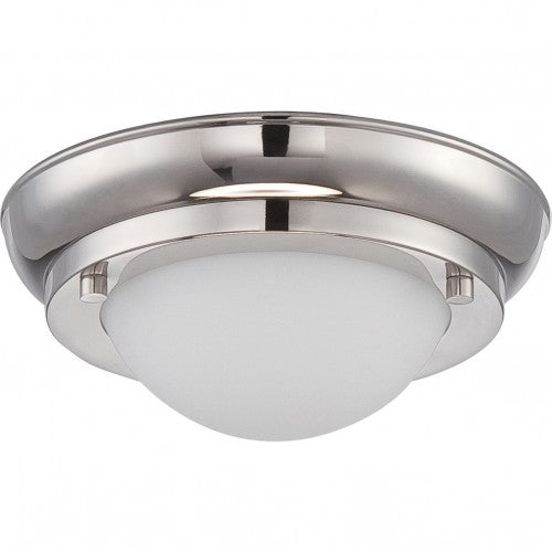 Mini LED Flush Mount Ceiling Fixture with Satin White Glass