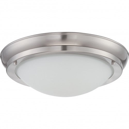 Medium LED Flush Mount Ceiling Light – Satin White Glass