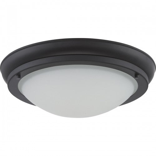 Medium LED Flush Mount Ceiling Light – Satin White Glass