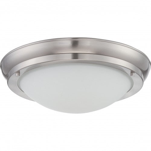 Large LED Flush Mount Ceiling Light – Satin White Glass