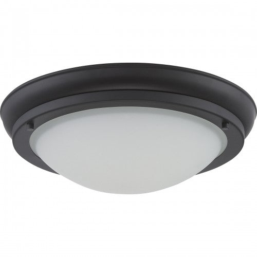 Large LED Flush Mount Ceiling Fixture with Satin White Glass