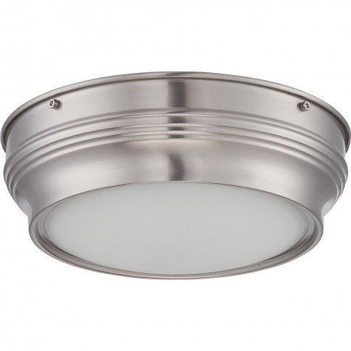 LED Flush Mount Ceiling Light with Satin White Glass