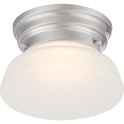 LED Flush Mount Ceiling Light with Frosted Glass – White Finish