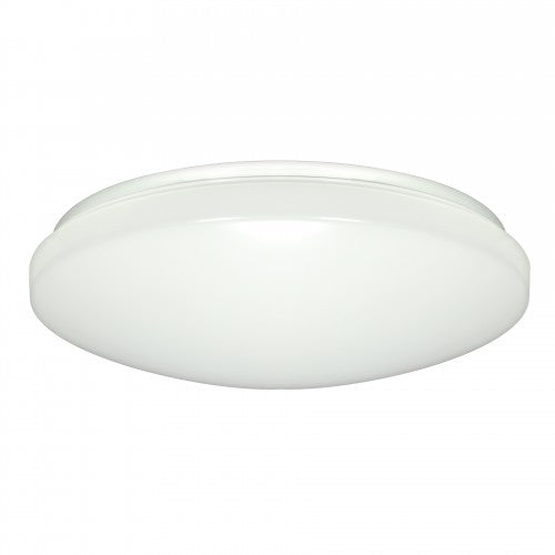 Energy Star 14” 1-Light LED Flush Mount Ceiling Light – White Finish, 50% Dimming