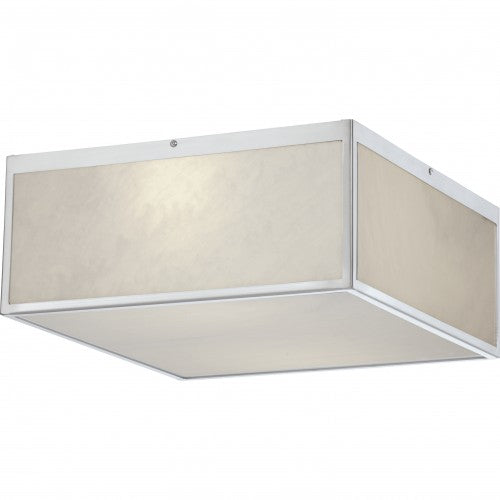 Crate 14" LED Flush Mount Ceiling Fixture – Gray Marbleized Acrylic with Brushed Nickel Finish
