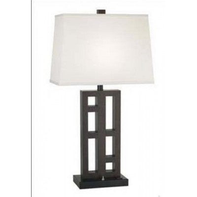 Espresso & Brushed Nickel Table Lamp – Holiday Inn Urban Style with White Hardback Shade