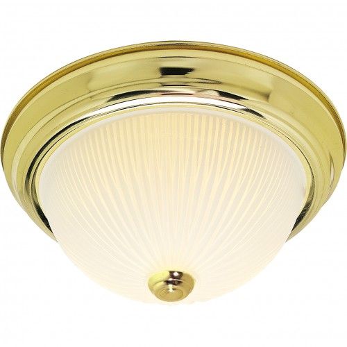 2-Light 11-Inch Close-to-Ceiling Flush Mount LED Ceiling Fixture with Frosted Ribbed Glass – HLCLN60159