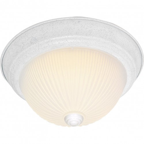 2-Light 13-Inch Close-to-Ceiling Flush Mount LED Ceiling Fixture with Frosted Ribbed Glass – HLCLN60156