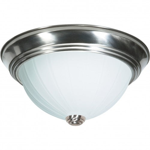 2-Light 13-Inch Close-to-Ceiling Flush Mount LED Ceiling Fixture with Frosted Melon Glass – HLCLN60149