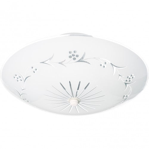 2-Light 12-Inch Close-to-Ceiling Semi-Flush LED Ceiling Fixture with Round Glass and Grape Design – HLCLN60138