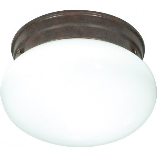 1-Light 8-Inch Close-to-Ceiling LED Flush Mount Ceiling Fixture with Small White Mushroom Glass – HLCLN60127