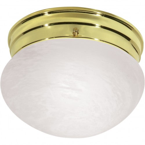 1-Light 8-Inch Close-to-Ceiling Flush Mount LED Ceiling Fixture with Small Alabaster Mushroom Glass – HLCLN60162