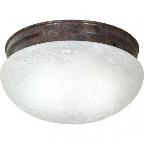 2-Light 12" Flush Mount Ceiling Light with Large Alabaster Mushroom Glass – Modern Close-to-Ceiling Fixture | HLCLN60053