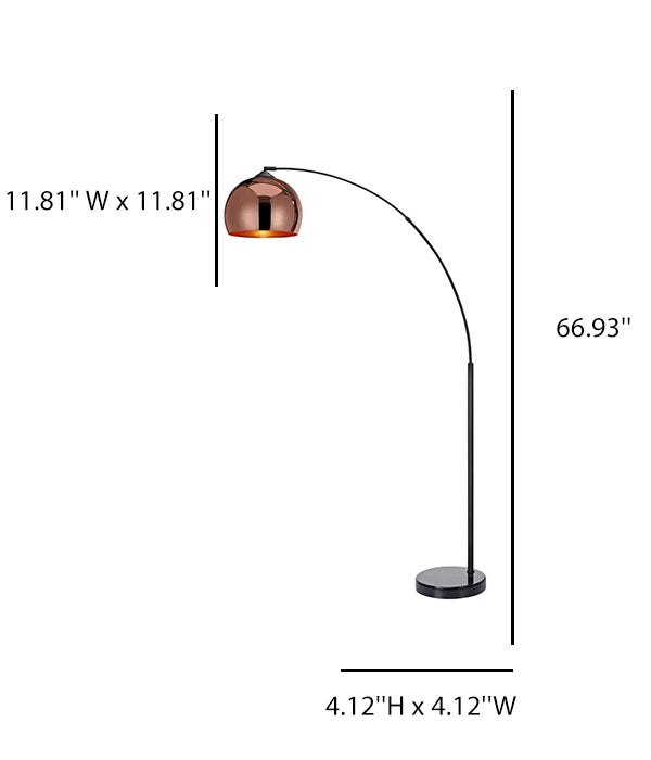 Arquer 66.93" Arched Floor Lamp – Copper Metal with Marble Base