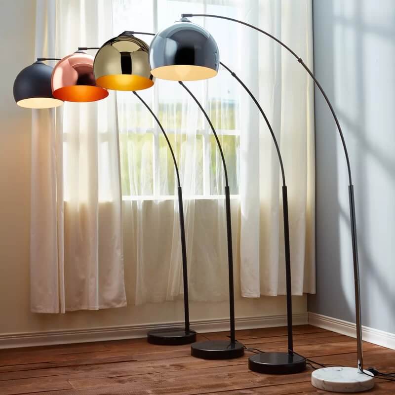 Arquer 66.93" Arched Floor Lamp – Copper Metal with Marble Base