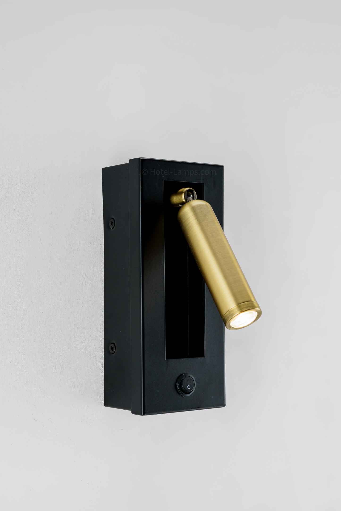 Black & Matte Gold Wall Lamp – LED Integrated Wall-Mounted Bedside Light