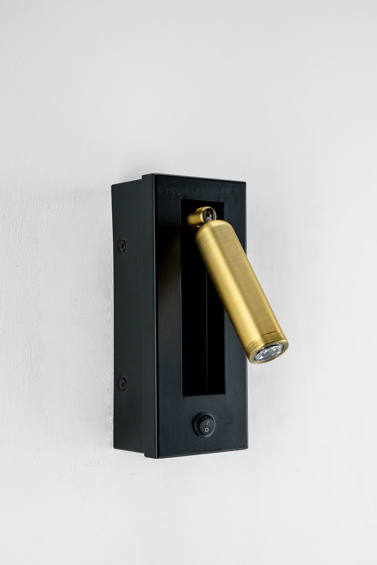 Black & Matte Gold Wall Lamp – LED Integrated Wall-Mounted Bedside Light