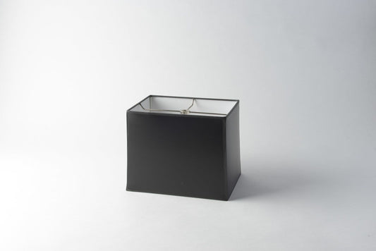 Box Rectangle Lamp Shade – Black Opaque Paper, Hardbacked