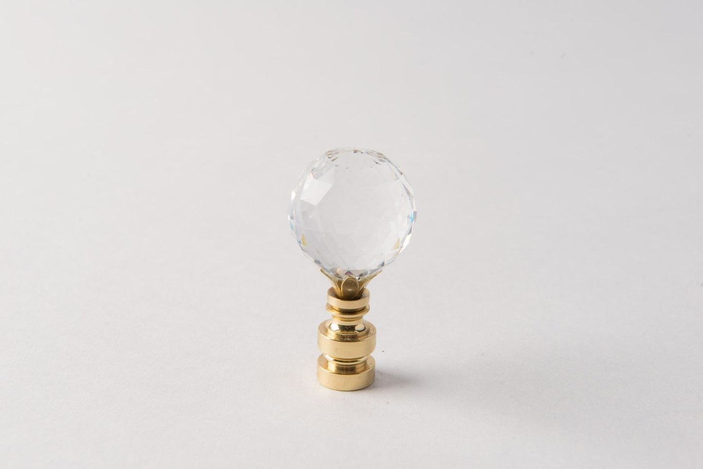 Antique Brass Faceted Crystal Ball 20mm | Decorative Accent