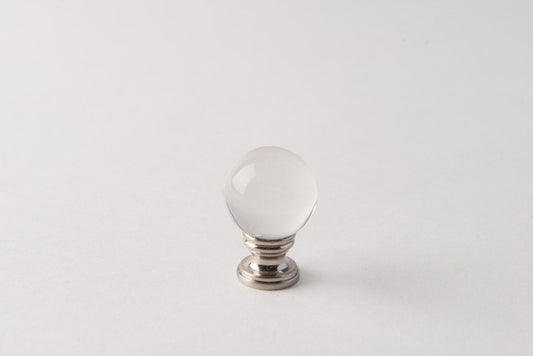 Brushed Nickel Faceted Crystal Ball 30mm | Modern & Elegant Decorative Accent