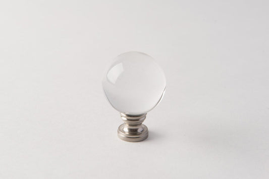Brushed Nickel Faceted Crystal Ball 40mm | Modern & Elegant Decorative Accent