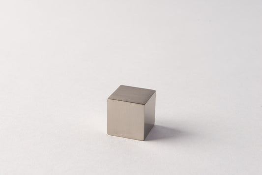Brushed Nickel Cube 1" Decorative Accent | Modern Minimalist Home Décor