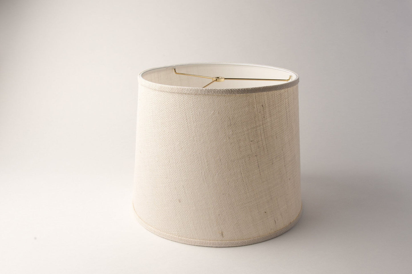 Retro Drum Lampshade – White Burlap