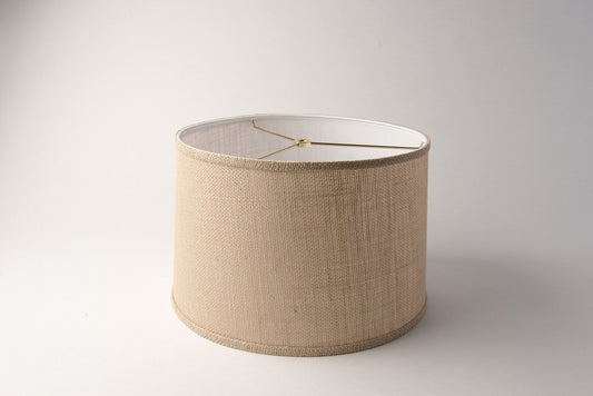 Short Drum Lampshade – Beige Burlap