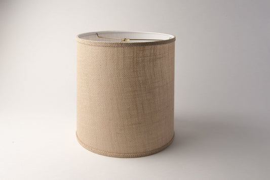 Tall Drum Lampshade – Beige Burlap
