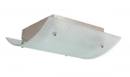 Low-Profile Wall Light with Frosted Weave Glass – Brushed Nickel Finish