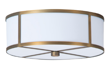 C80012 Burnished Brass Ceiling Light – 2 x GU24 Sockets, Alabaster Acrylic Shade