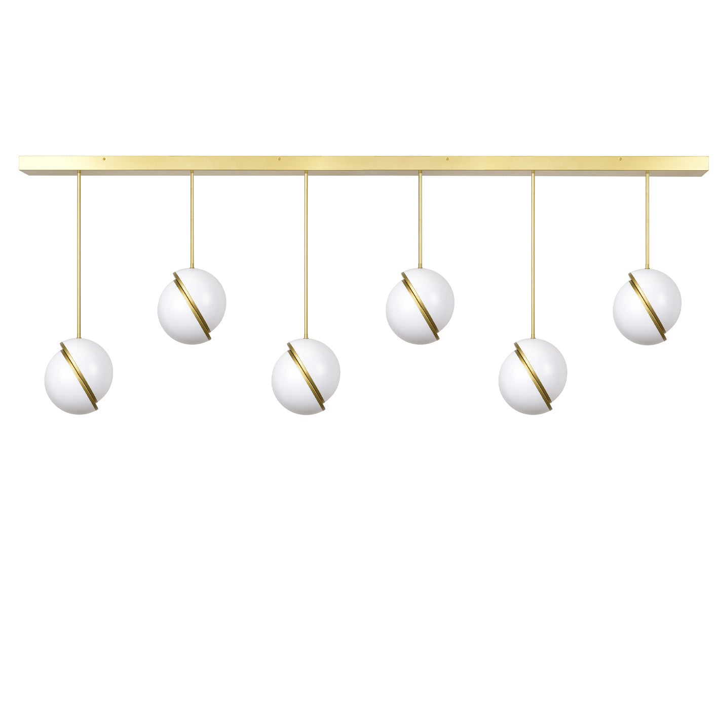 Stain Brass Hardwired Ceiling Lamp – 6 Light Linear E26 Fixture