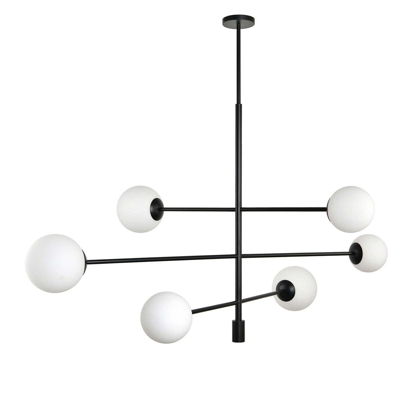 CL-W420-HL Ceiling Lamp – Powder Coated Matte Black with Frosted White Glass Shades