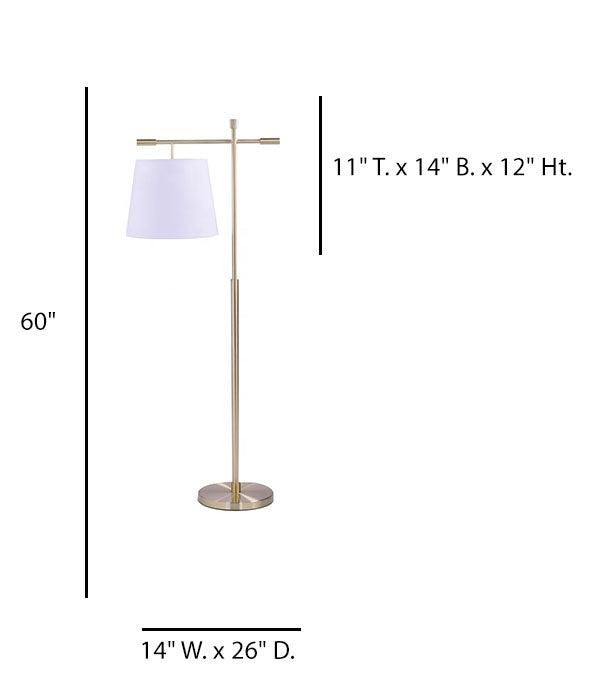 Contemporary Gold Metal Hotel Floor Lamp – Custom Made with Linen or Parchment Shade