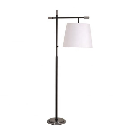 Contemporary Gold Metal Hotel Floor Lamp – Custom Made with Linen or Parchment Shade