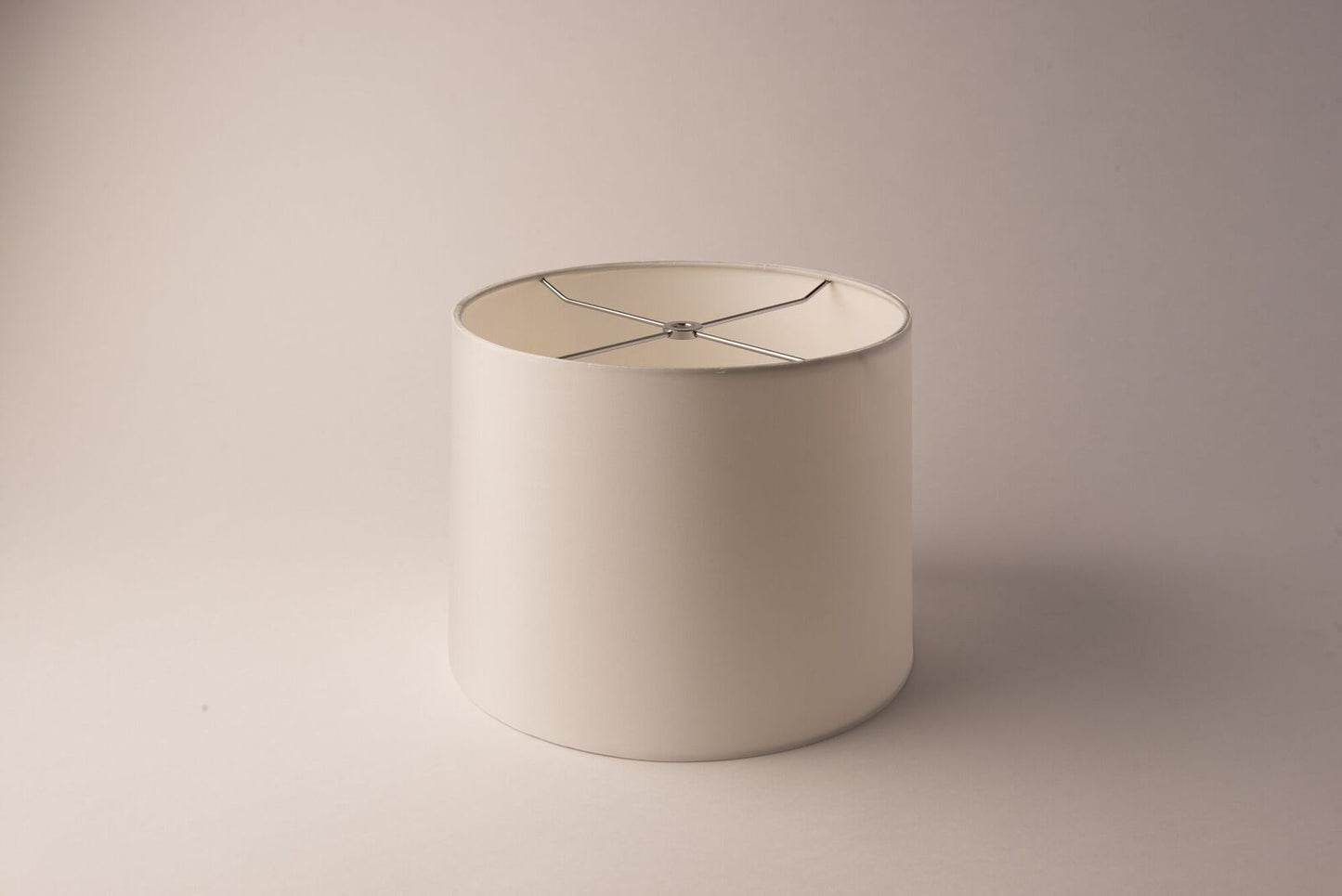 Drum Rolled Edge Bone Silk Lampshade – Hardback Contemporary Design