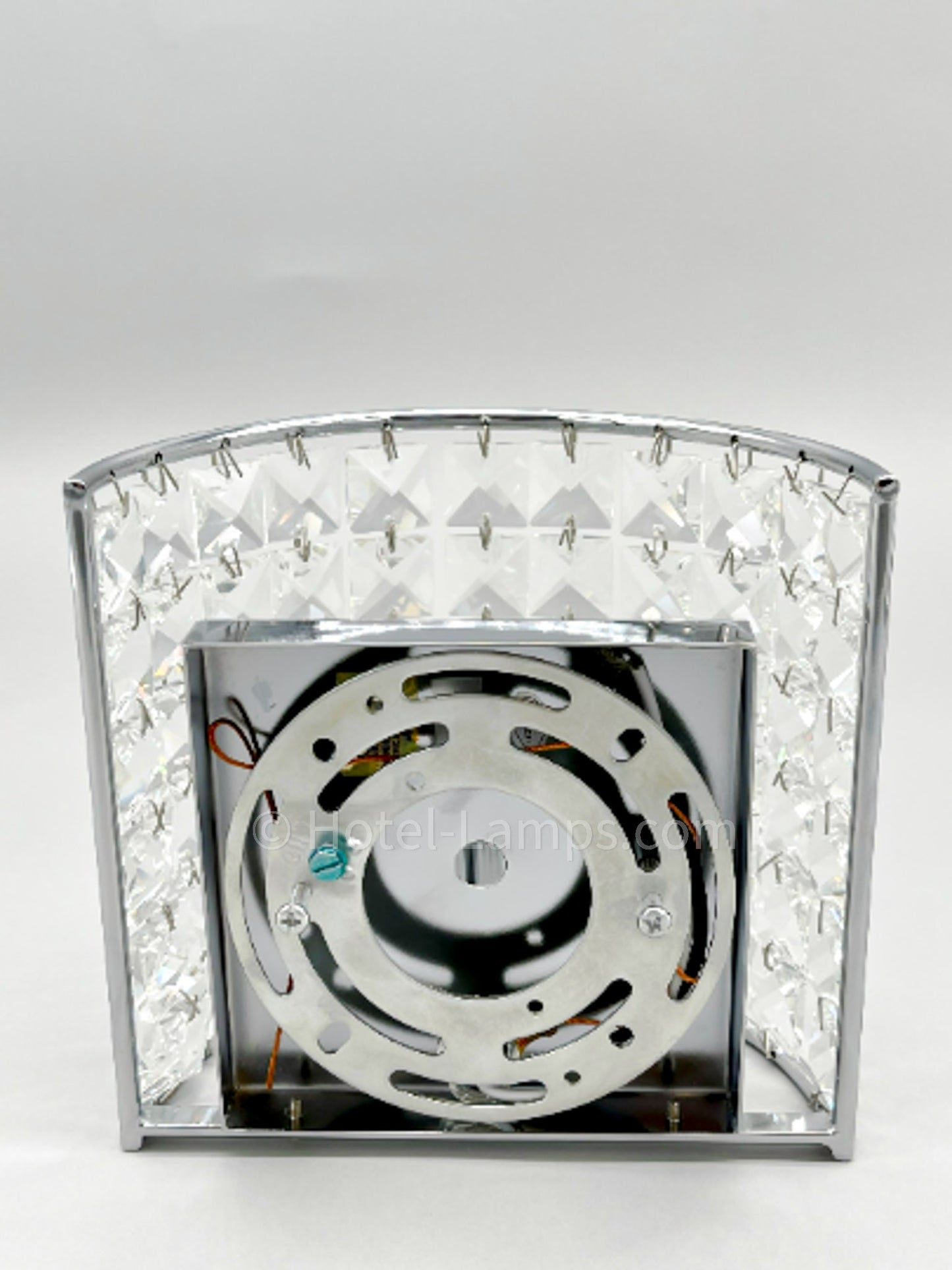 Elegant Square Beaded Crystal Wall Sconce – Chrome Finish, E12 Candelabra