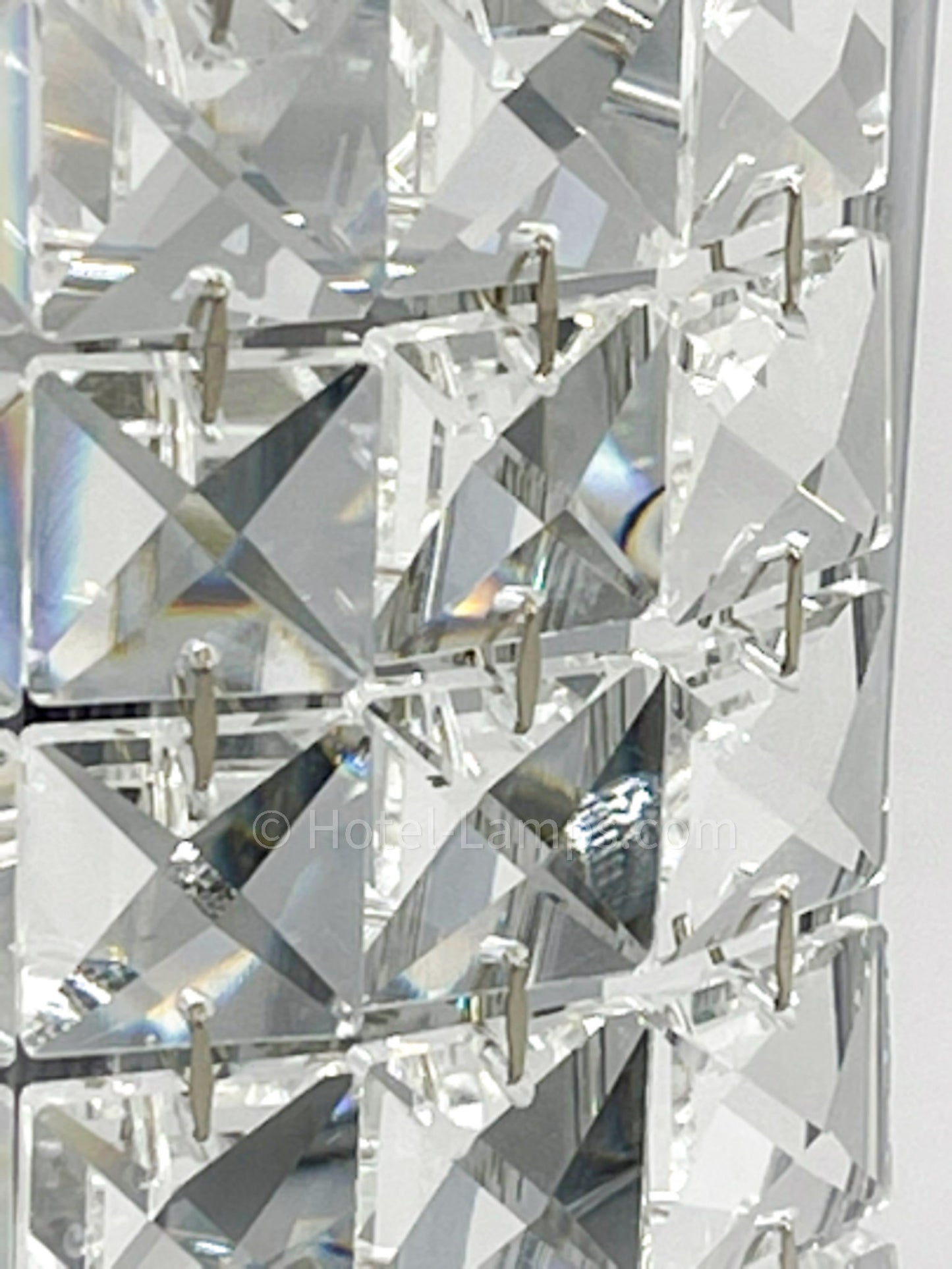 Elegant Square Beaded Crystal Wall Sconce – Chrome Finish, E12 Candelabra